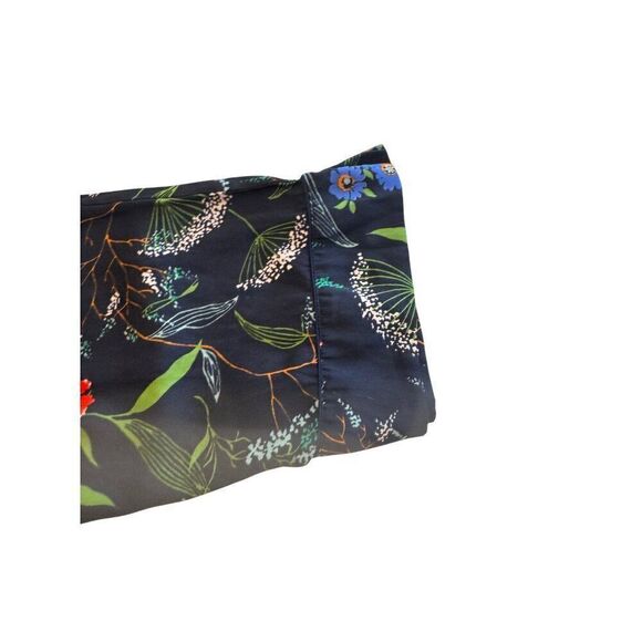 Aerie Navy Floral High-Waisted Palazzo Lounge Pants - Size M EUC Satin Feel - Picture 4 of 11